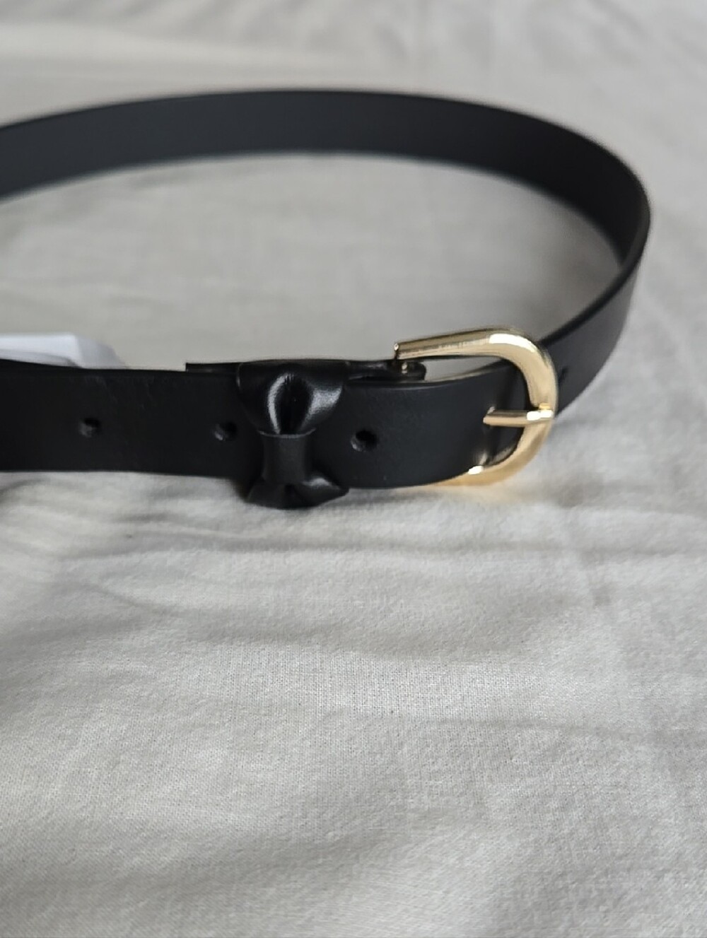 Cat & Jack Black Belt with Gold Buckle and Bow Accent